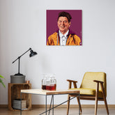 "Hip Ronald Reagan" Frameless Free Floating Reverse Printed Tempered Art Glass Wall Art
